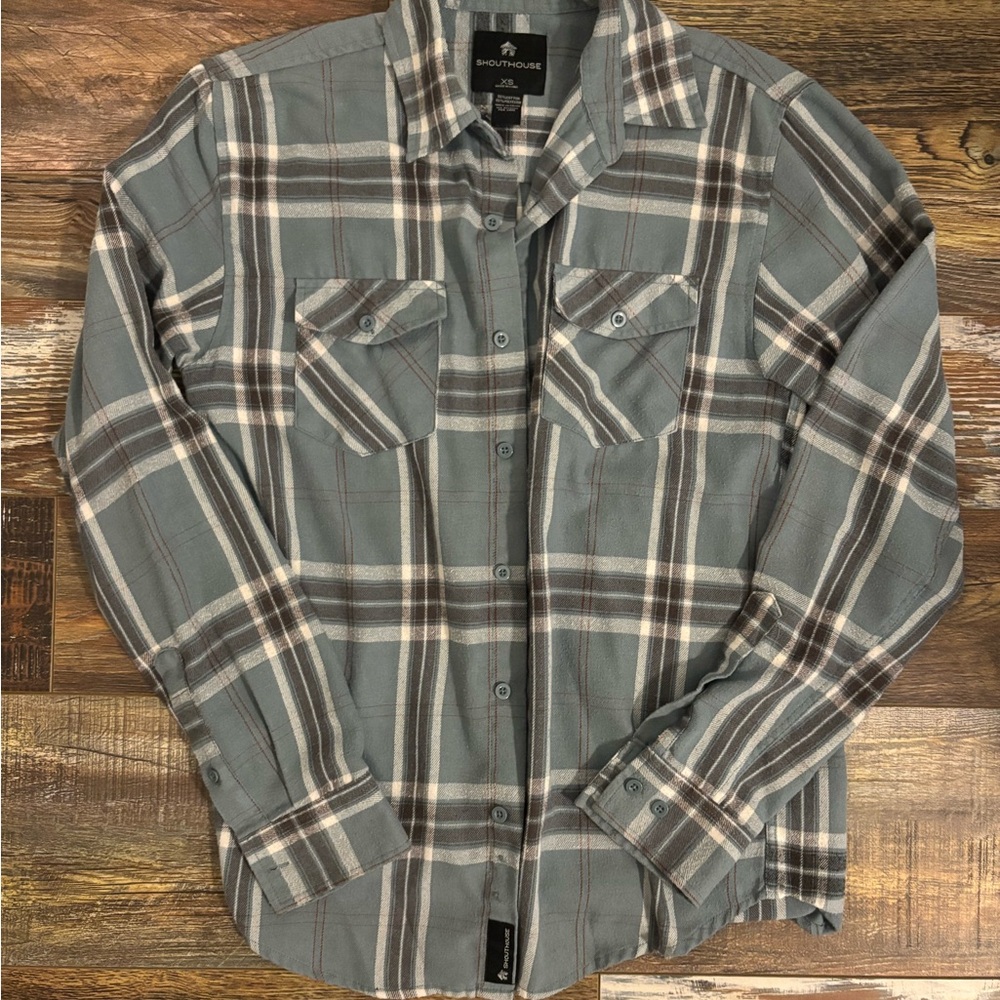 Shouthouse Men’s Flannel Plaid Button Down Size XS